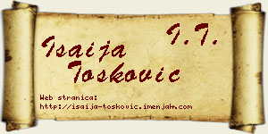 Isaija Tošković vizit kartica